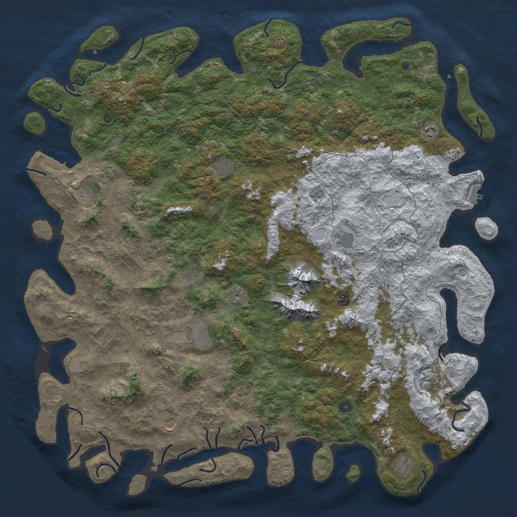 Rust Map: Procedural Map, Size: 6000, Seed: 439876131, 20 Monuments