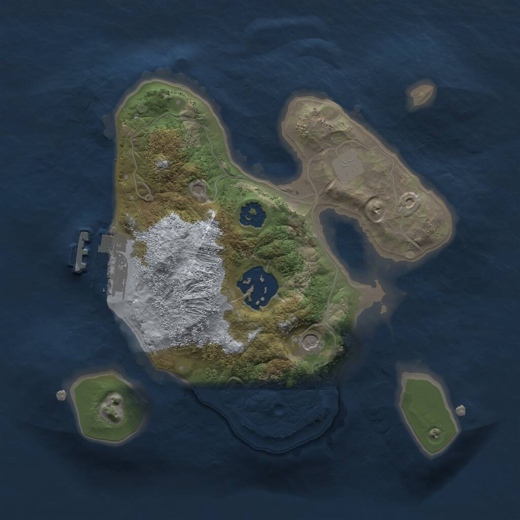 Rust Map: Procedural Map, Size: 2000, Seed: 951126, 4 Monuments