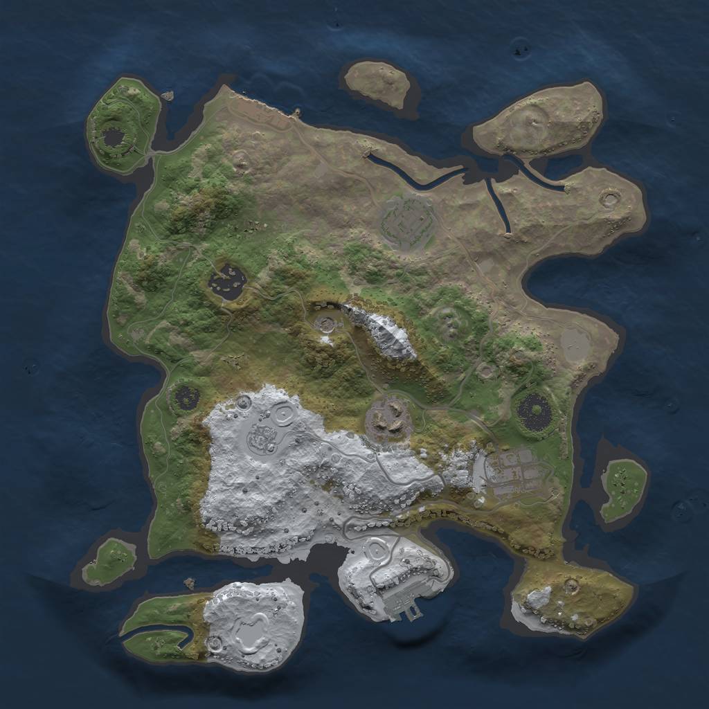 Rust Map: Procedural Map, Size: 3000, Seed: 45673199, 13 Monuments