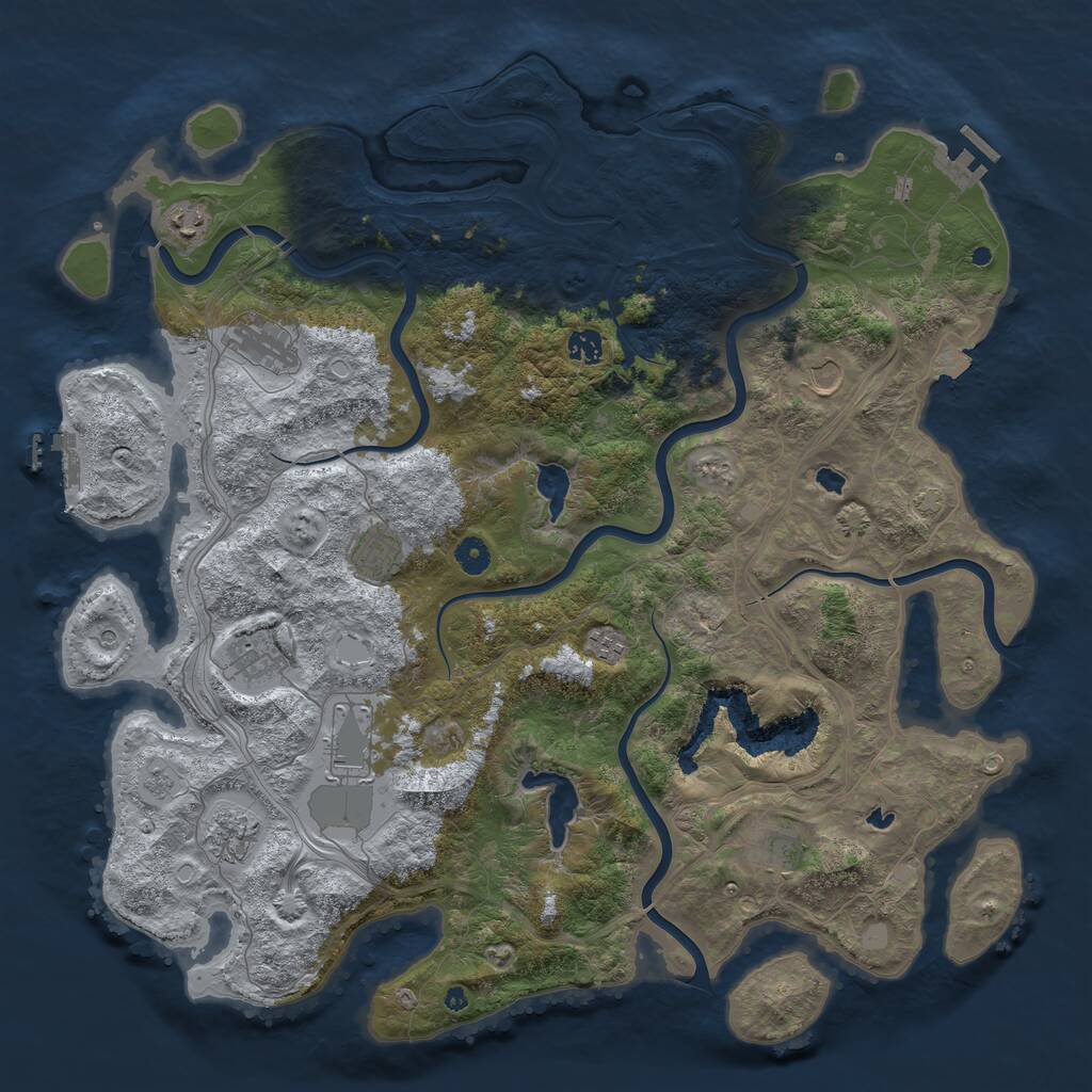 Rust Map: Procedural Map, Size: 4600, Seed: 2532, 16 Monuments