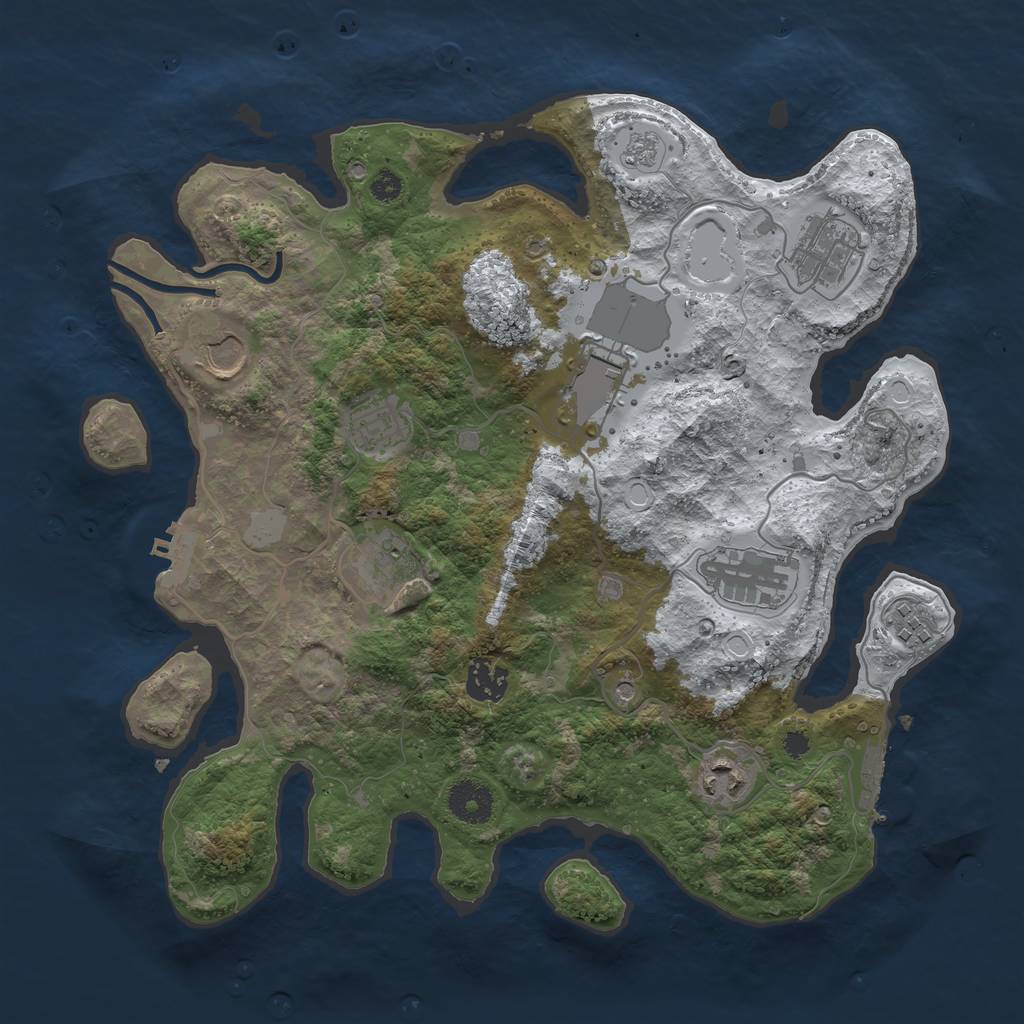 Rust Map: Procedural Map, Size: 3500, Seed: 192, 18 Monuments