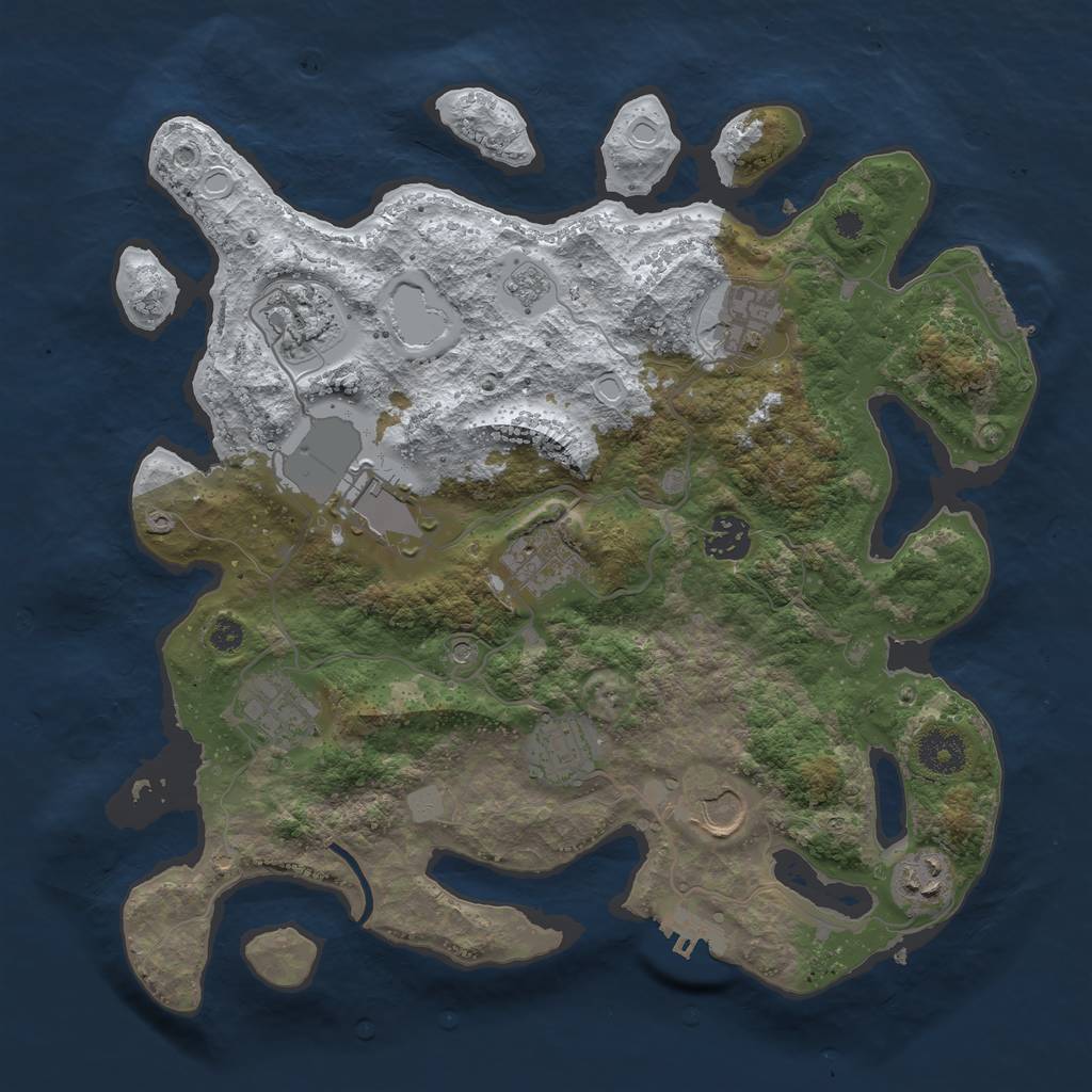 Rust Map: Procedural Map, Size: 3500, Seed: 90098909, 18 Monuments