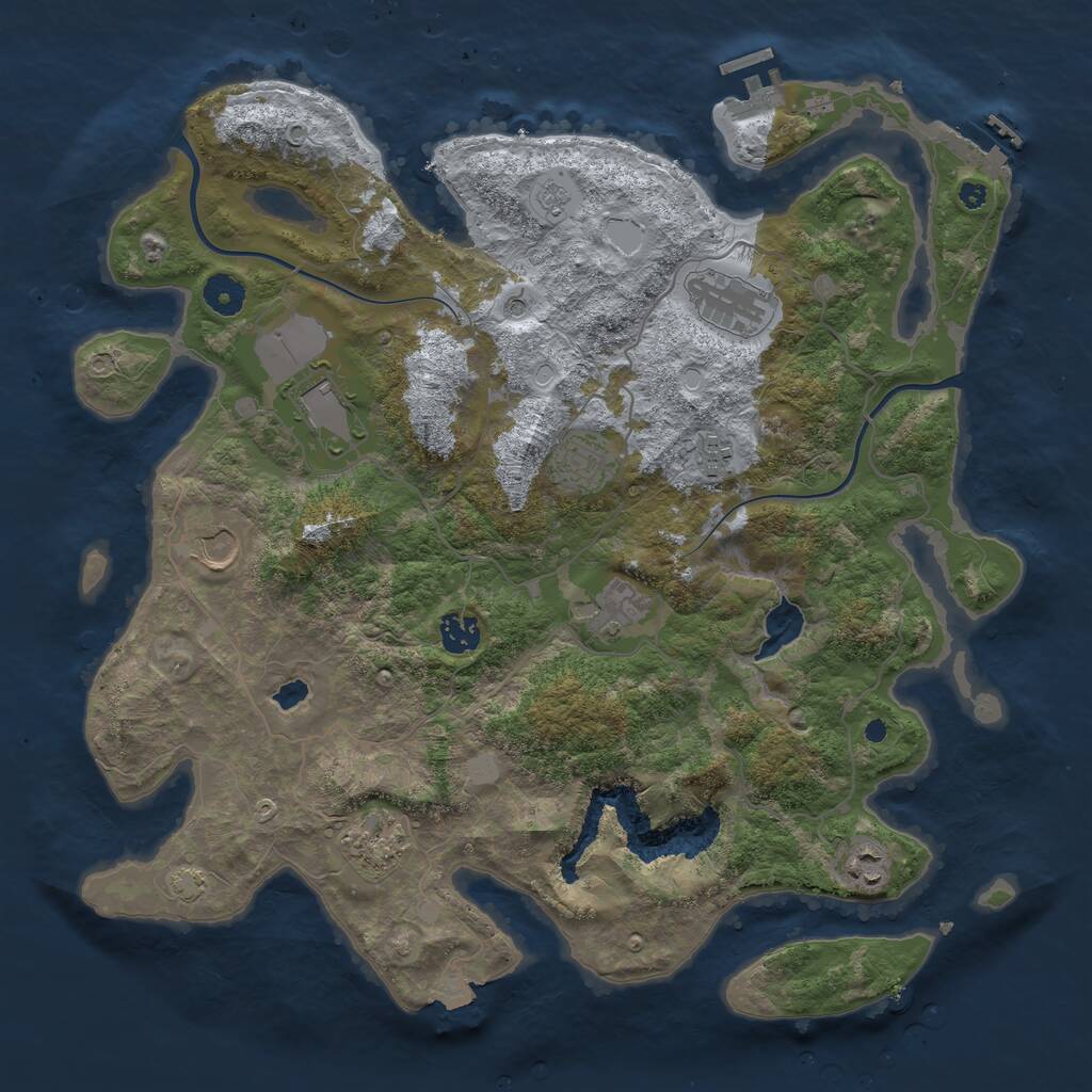 Rust Map: Procedural Map, Size: 4000, Seed: 1759274799, 15 Monuments