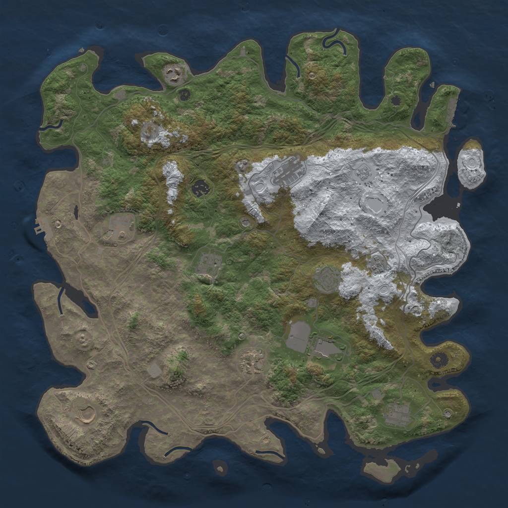 Rust Map: Procedural Map, Size: 4500, Seed: 433201976, 20 Monuments