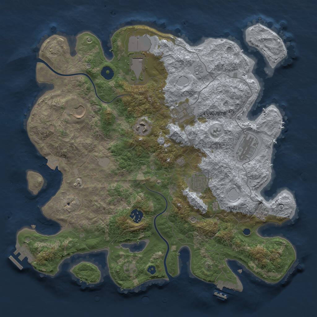 Rust Map: Procedural Map, Size: 3700, Seed: 1541285044, 14 Monuments