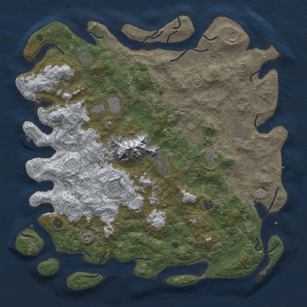 Rust Map: Procedural Map, Size: 5000, Seed: 1761616460, 20 Monuments