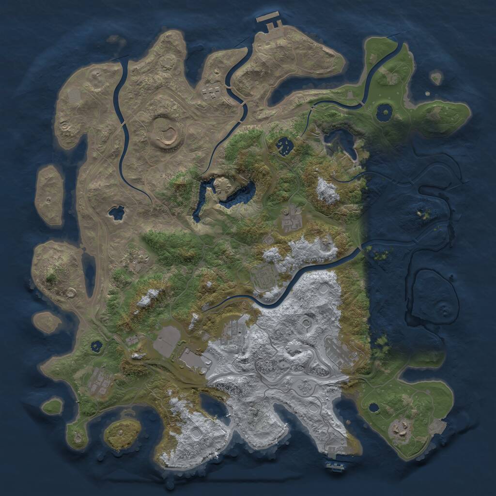 Rust Map: Procedural Map, Size: 4300, Seed: 666, 17 Monuments