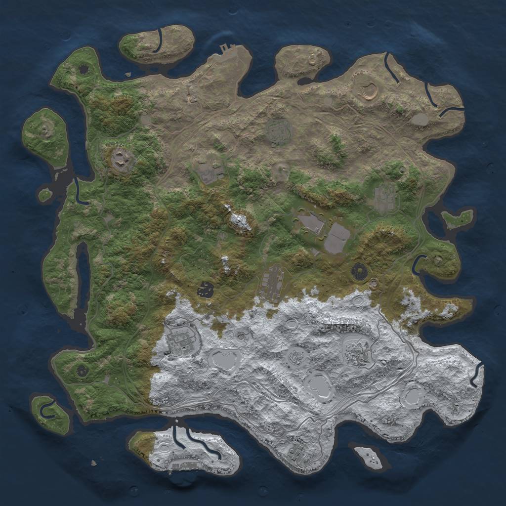 Rust Map: Procedural Map, Size: 4500, Seed: 335763878, 20 Monuments