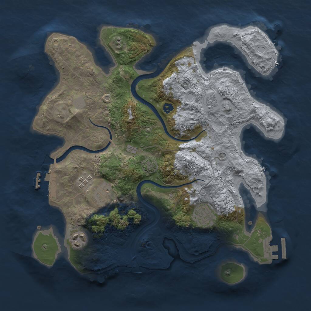 Rust Map: Procedural Map, Size: 3000, Seed: 1147, 10 Monuments