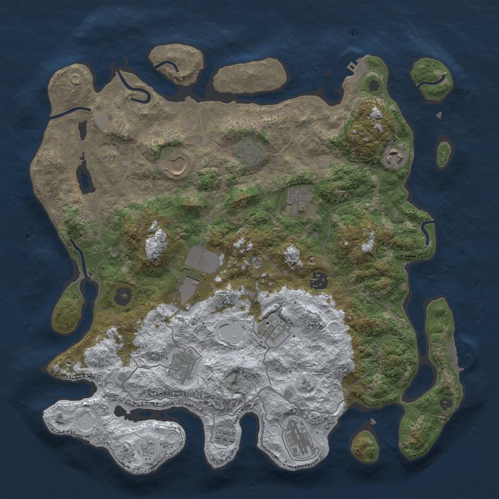 Rust Map: Procedural Map, Size: 4050, Seed: 108165706, 19 Monuments
