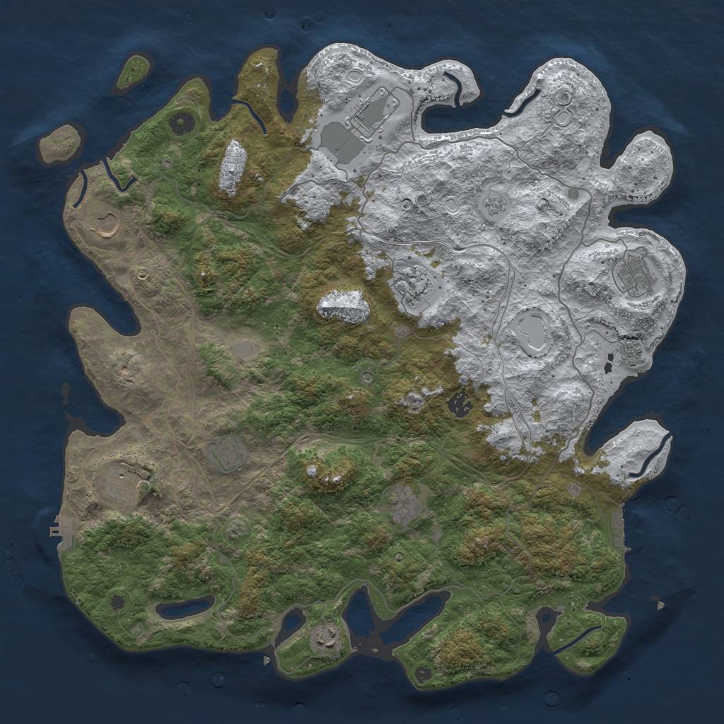 Rust Map: Procedural Map, Size: 4500, Seed: 4731643, 19 Monuments