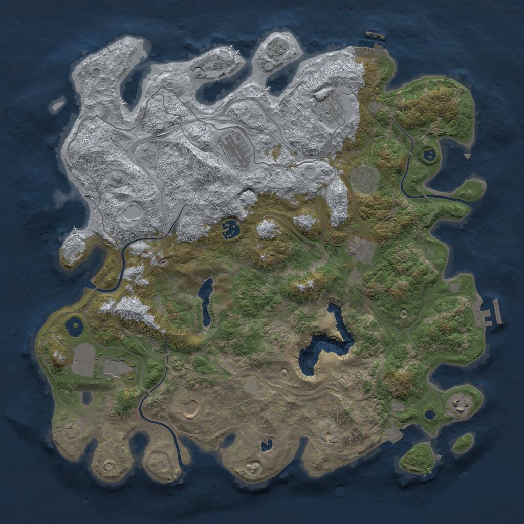 Rust Map: Procedural Map, Size: 4250, Seed: 656565, 15 Monuments