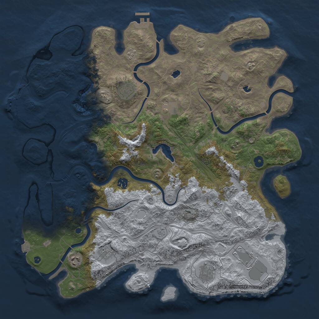 Rust Map: Procedural Map, Size: 4500, Seed: 1359856, 15 Monuments