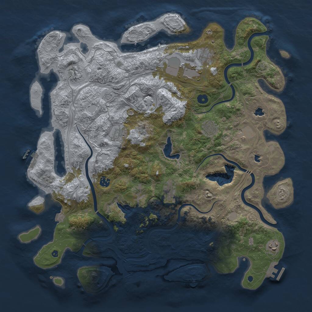 Rust Map: Procedural Map, Size: 4500, Seed: 2767632, 16 Monuments