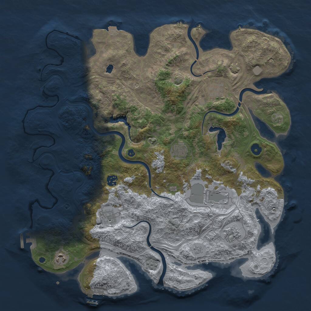 Rust Map: Procedural Map, Size: 4250, Seed: 220983, 14 Monuments
