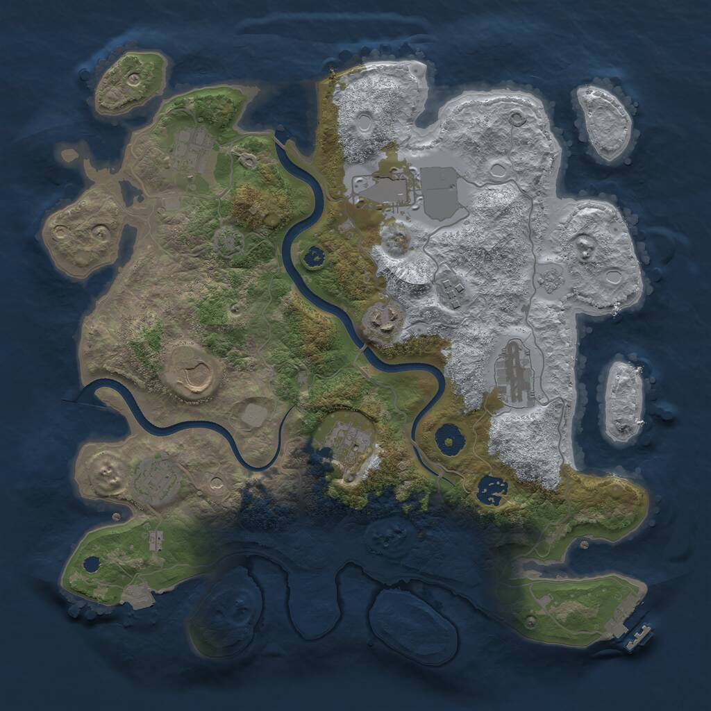 Rust Map: Procedural Map, Size: 3550, Seed: 574837453, 14 Monuments