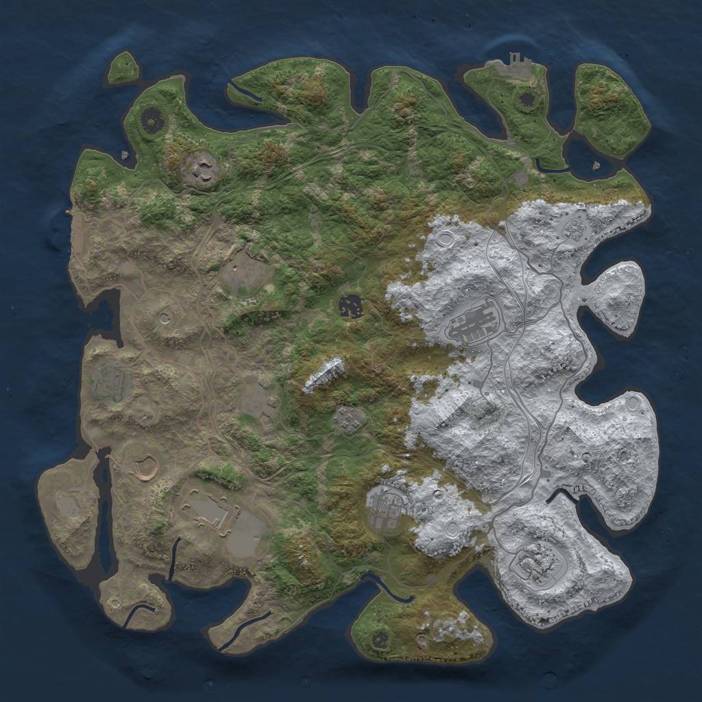 Rust Map: Procedural Map, Size: 4250, Seed: 1217106, 20 Monuments