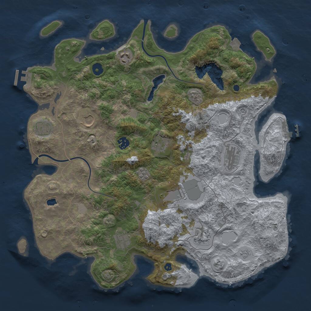 Rust Map: Procedural Map, Size: 4000, Seed: 1301060206, 16 Monuments