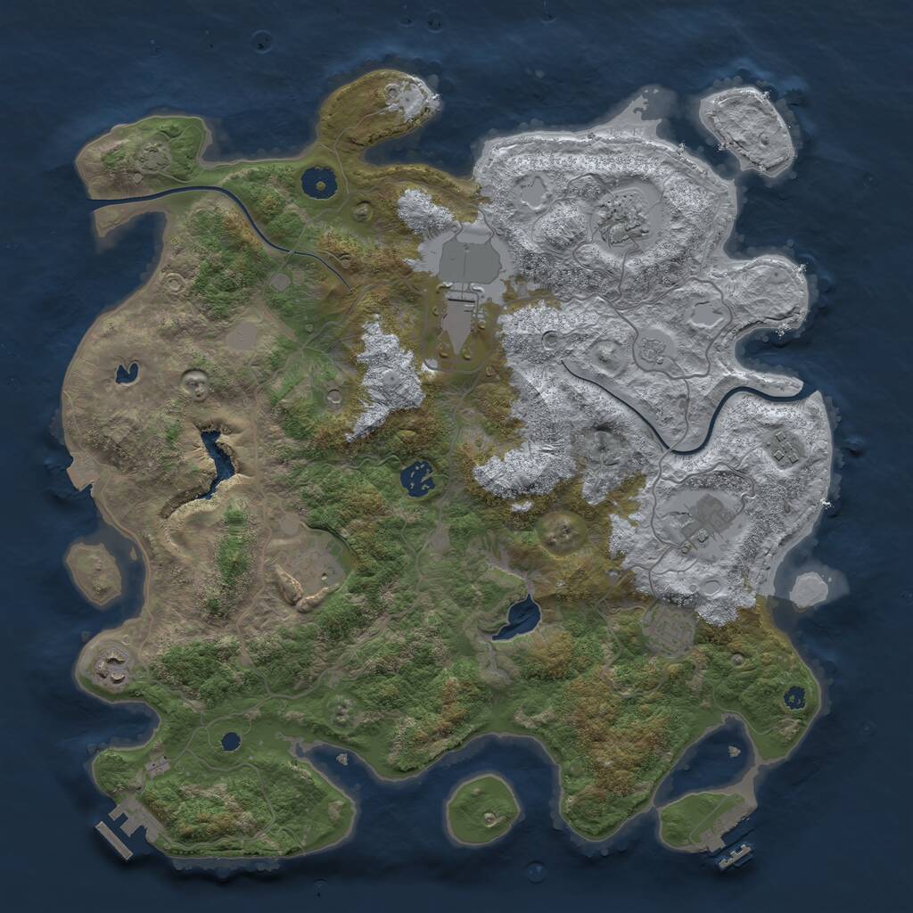 Rust Map: Procedural Map, Size: 4000, Seed: 12072021, 14 Monuments
