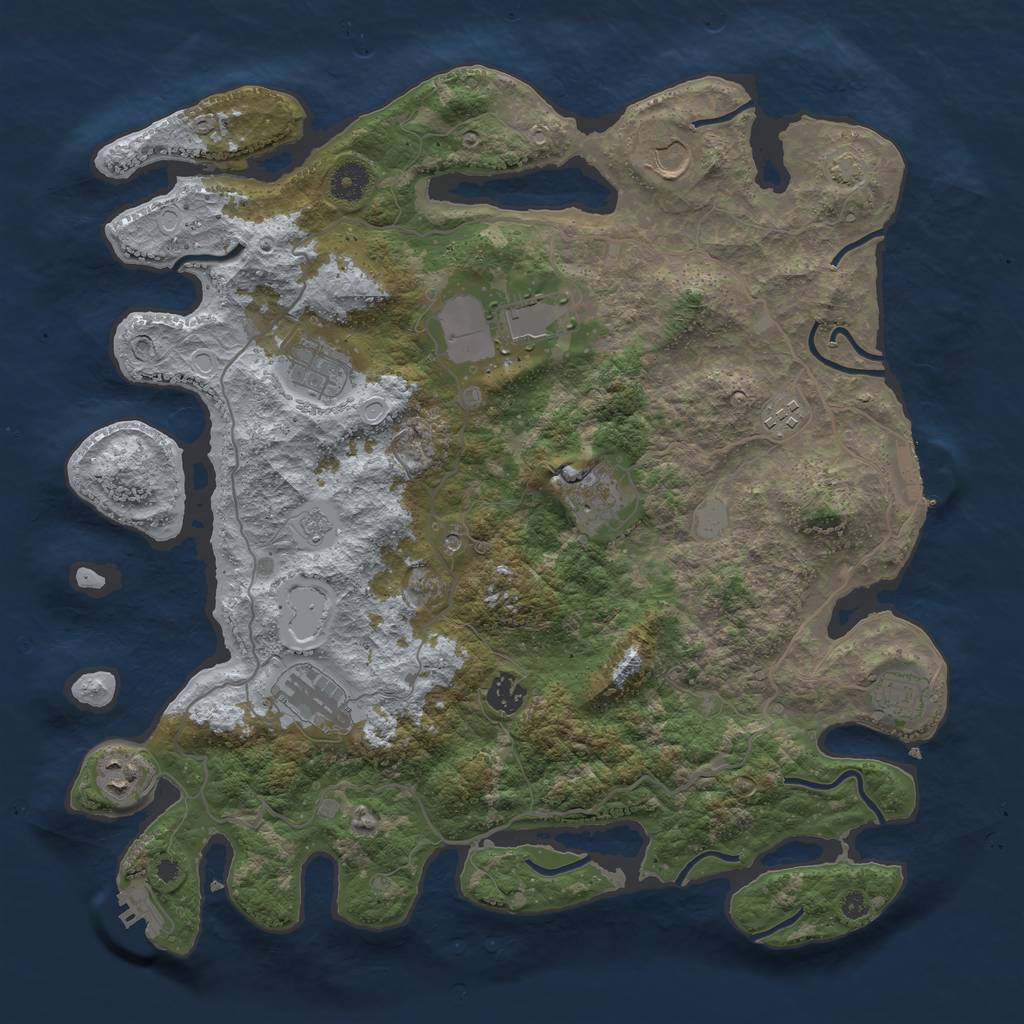 Rust Map: Procedural Map, Size: 4000, Seed: 8052022, 17 Monuments