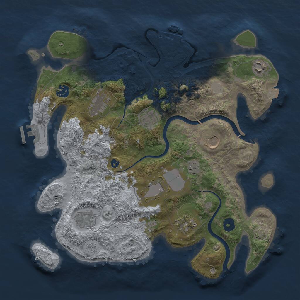 Rust Map: Procedural Map, Size: 3500, Seed: 1973, 15 Monuments