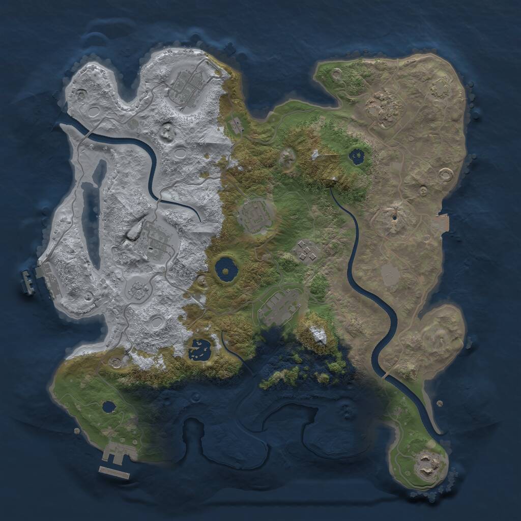 Rust Map: Procedural Map, Size: 3400, Seed: 43569420, 14 Monuments
