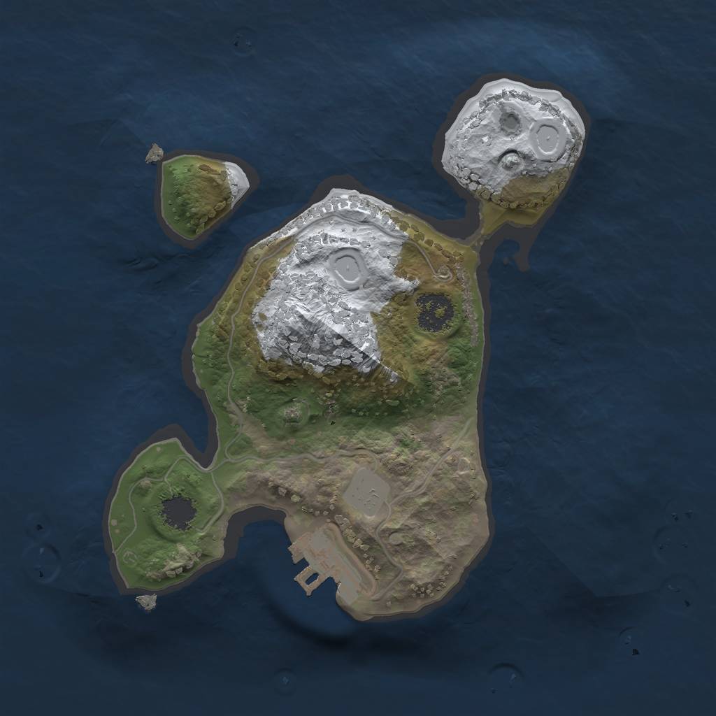 Rust Map: Procedural Map, Size: 1900, Seed: 1, 6 Monuments