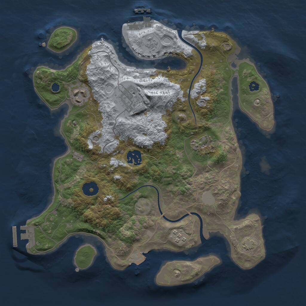 Rust Map: Procedural Map, Size: 3000, Seed: 1118787453, 11 Monuments