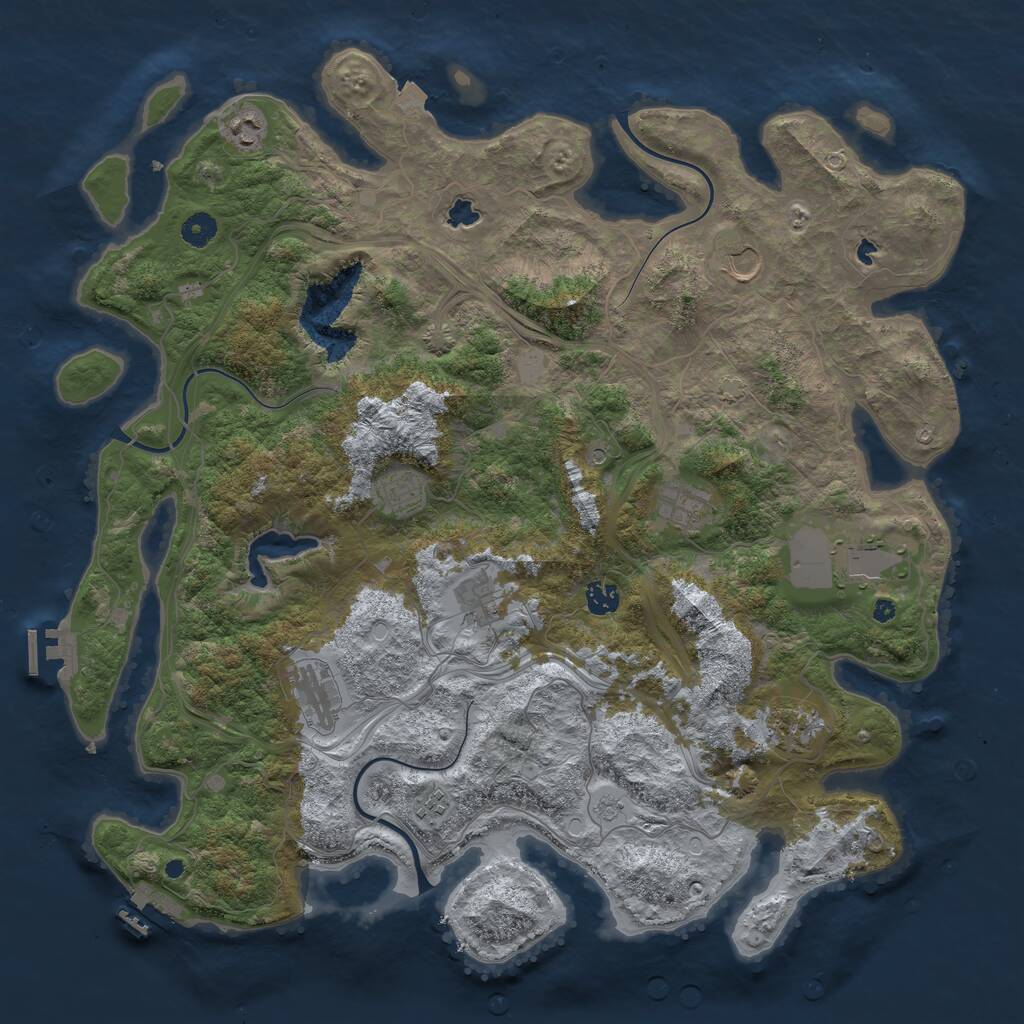 Rust Map: Procedural Map, Size: 4500, Seed: 40419, 16 Monuments