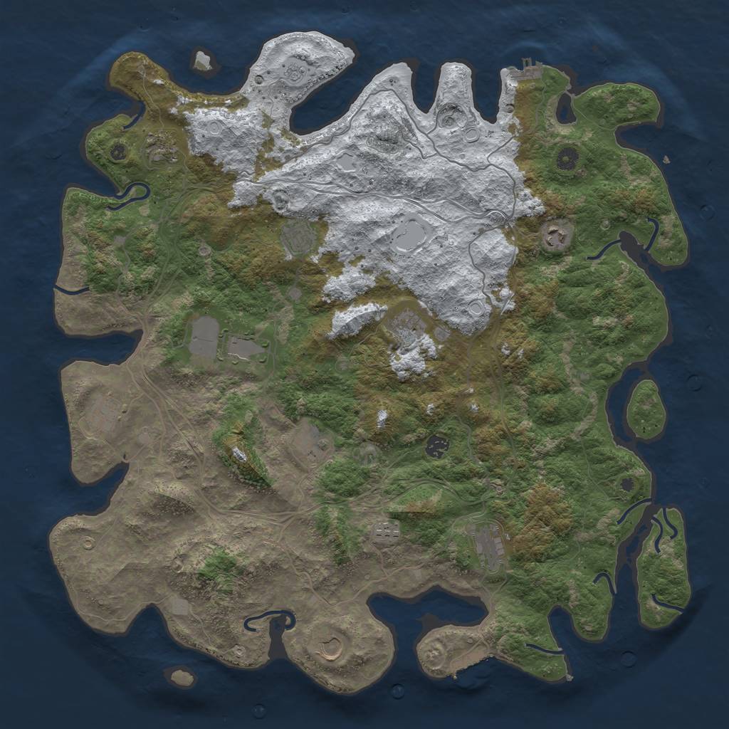Rust Map: Procedural Map, Size: 4800, Seed: 611254758, 20 Monuments