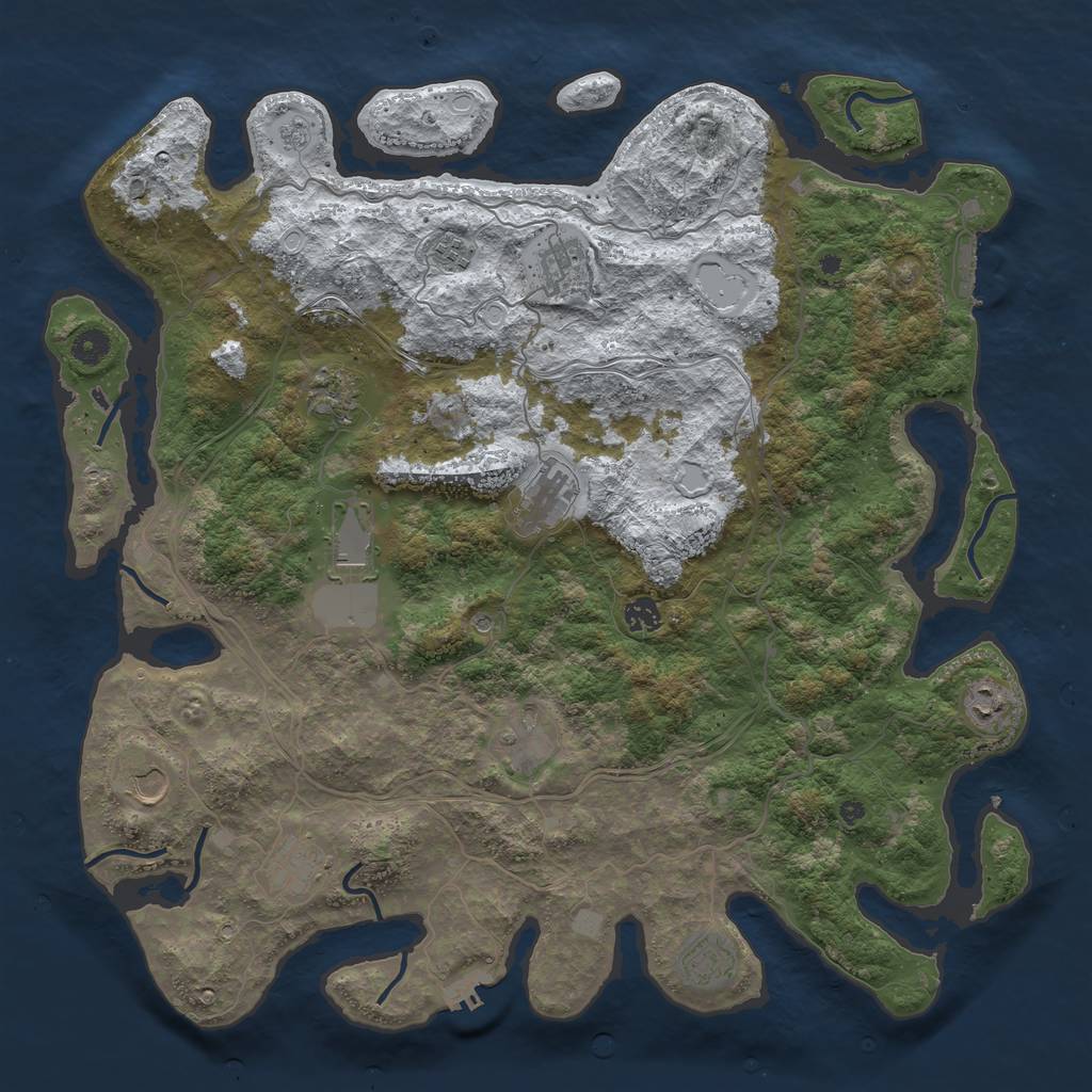 Rust Map: Procedural Map, Size: 4500, Seed: 1238638616, 20 Monuments