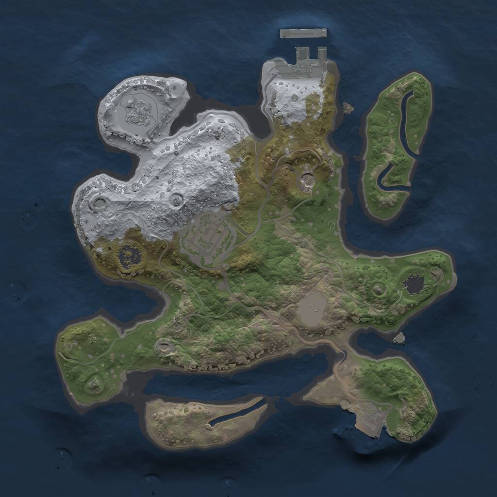 Rust Map: Procedural Map, Size: 2150, Seed: 53590, 5 Monuments