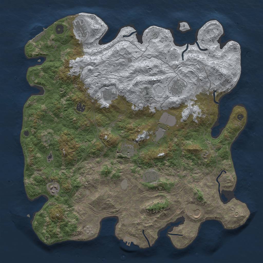 Rust Map: Procedural Map, Size: 4300, Seed: 149728794, 19 Monuments