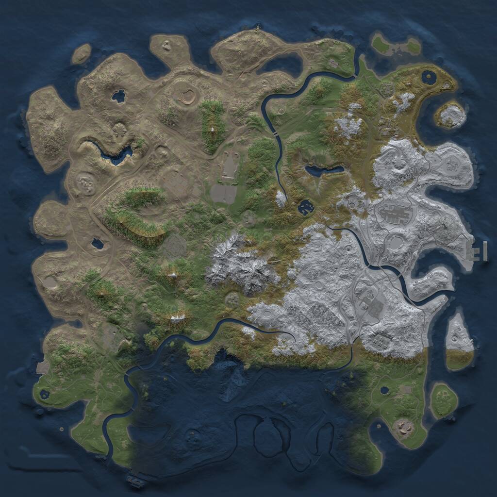 Rust Map: Procedural Map, Size: 5000, Seed: 2100731, 17 Monuments