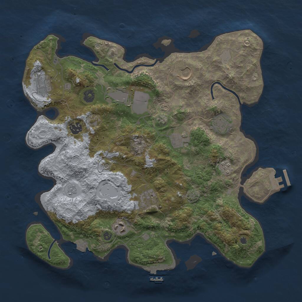 Rust Map: Procedural Map, Size: 3600, Seed: 1930147006, 15 Monuments