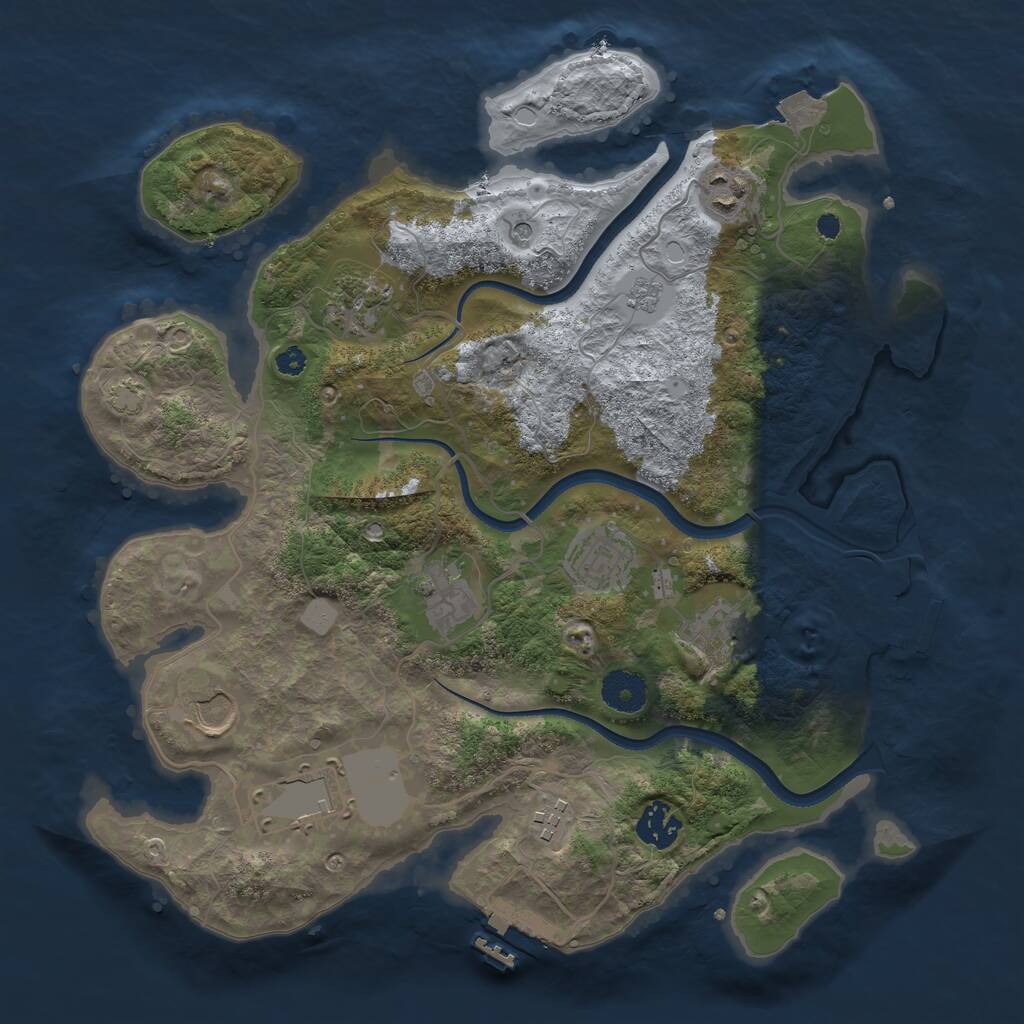 Rust Map: Procedural Map, Size: 3500, Seed: 3131135, 15 Monuments