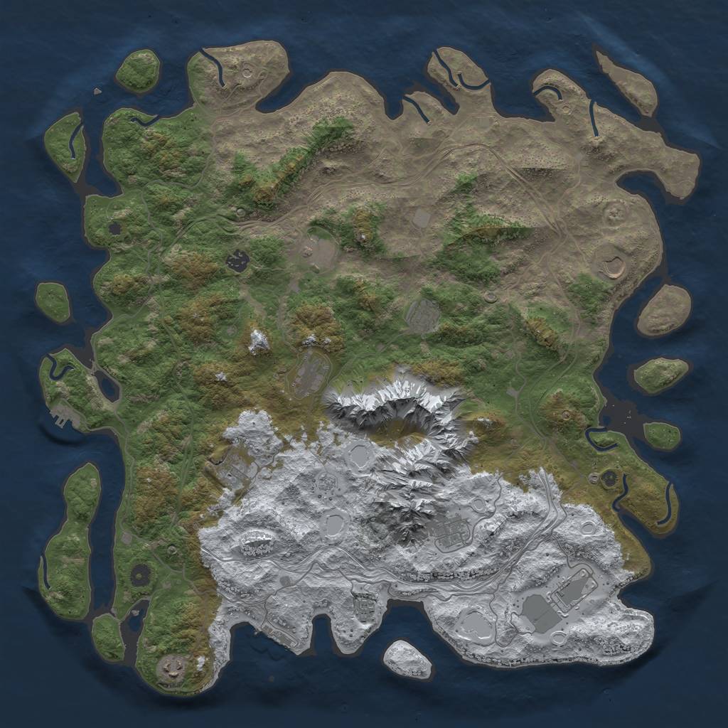 Rust Map: Procedural Map, Size: 5000, Seed: 7042022, 19 Monuments