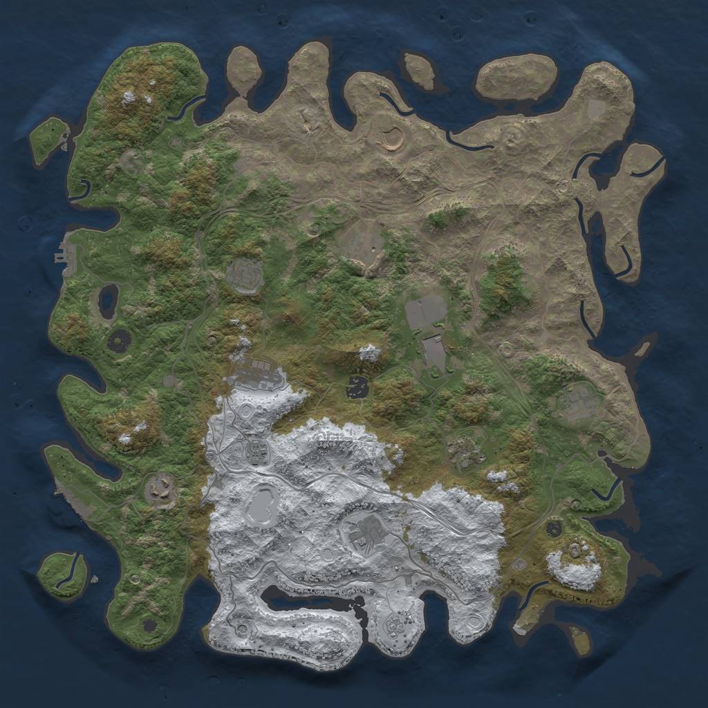 Rust Map: Procedural Map, Size: 4500, Seed: 113288720, 20 Monuments
