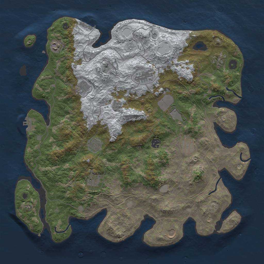 Rust Map: Procedural Map, Size: 4250, Seed: 934833, 20 Monuments