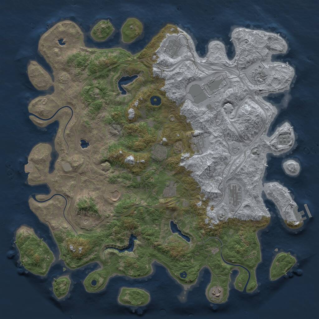 Rust Map: Procedural Map, Size: 4500, Seed: 415386486, 15 Monuments