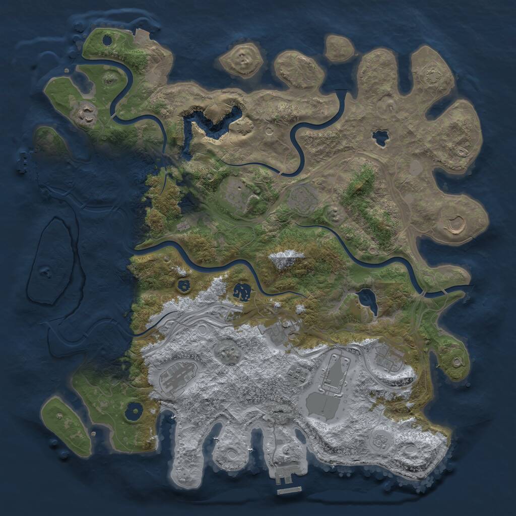 Rust Map: Procedural Map, Size: 4250, Seed: 21312451, 16 Monuments