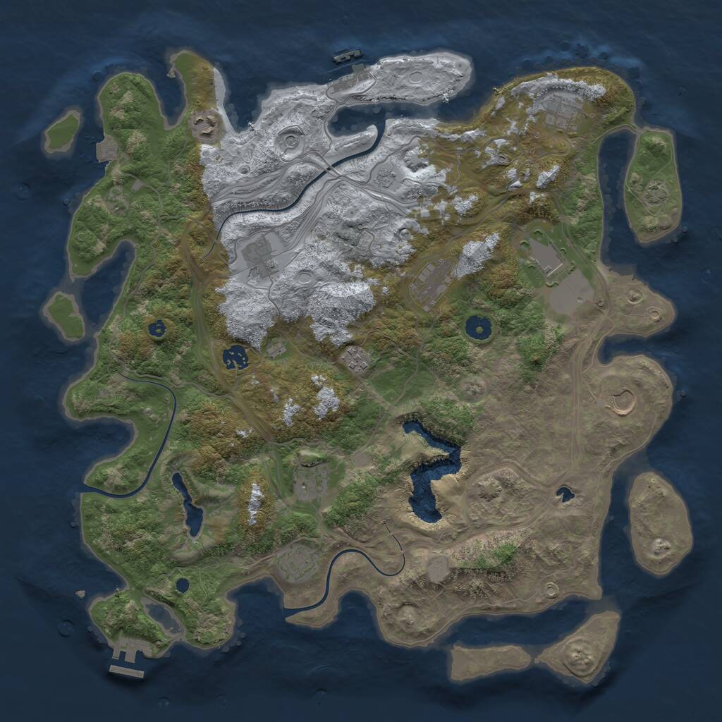 Rust Map: Procedural Map, Size: 4250, Seed: 1464774329, 16 Monuments