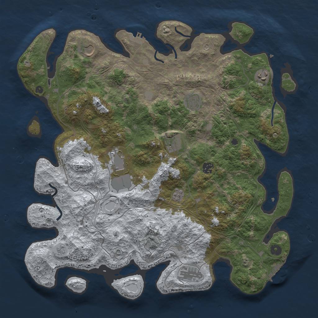 Rust Map: Procedural Map, Size: 4250, Seed: 34593454, 17 Monuments
