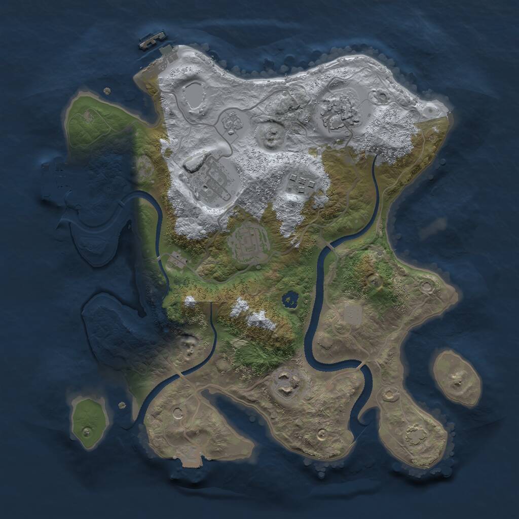 Rust Map: Procedural Map, Size: 3000, Seed: 136704, 11 Monuments
