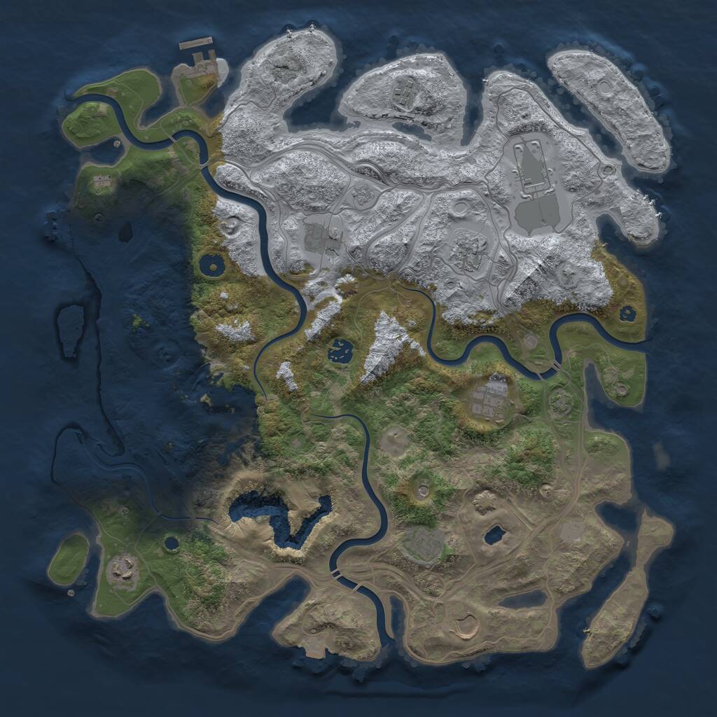 Rust Map: Procedural Map, Size: 4300, Seed: 2501326, 15 Monuments