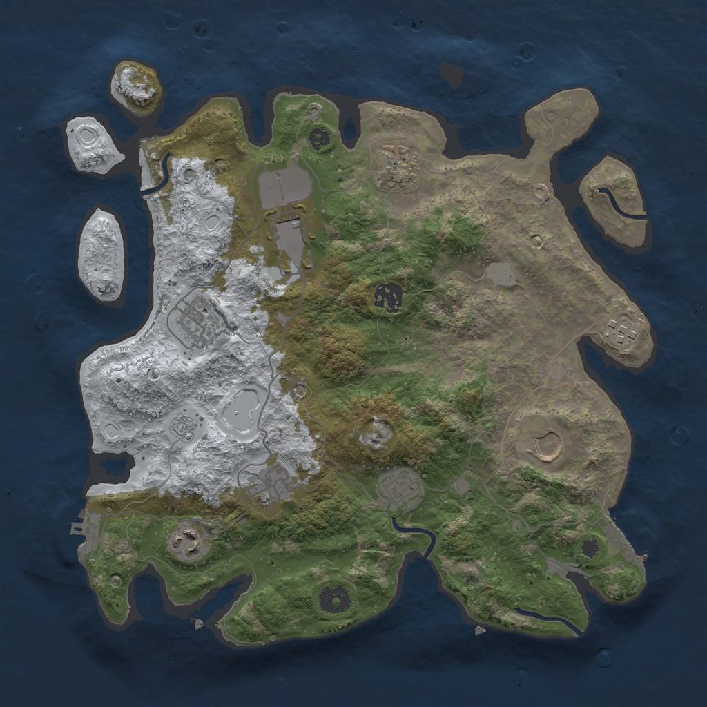 Rust Map: Procedural Map, Size: 3500, Seed: 296915646, 18 Monuments