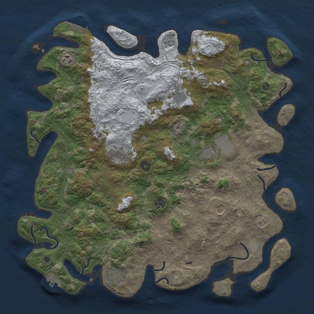 Rust Map: Procedural Map, Size: 4400, Seed: 22081974, 17 Monuments