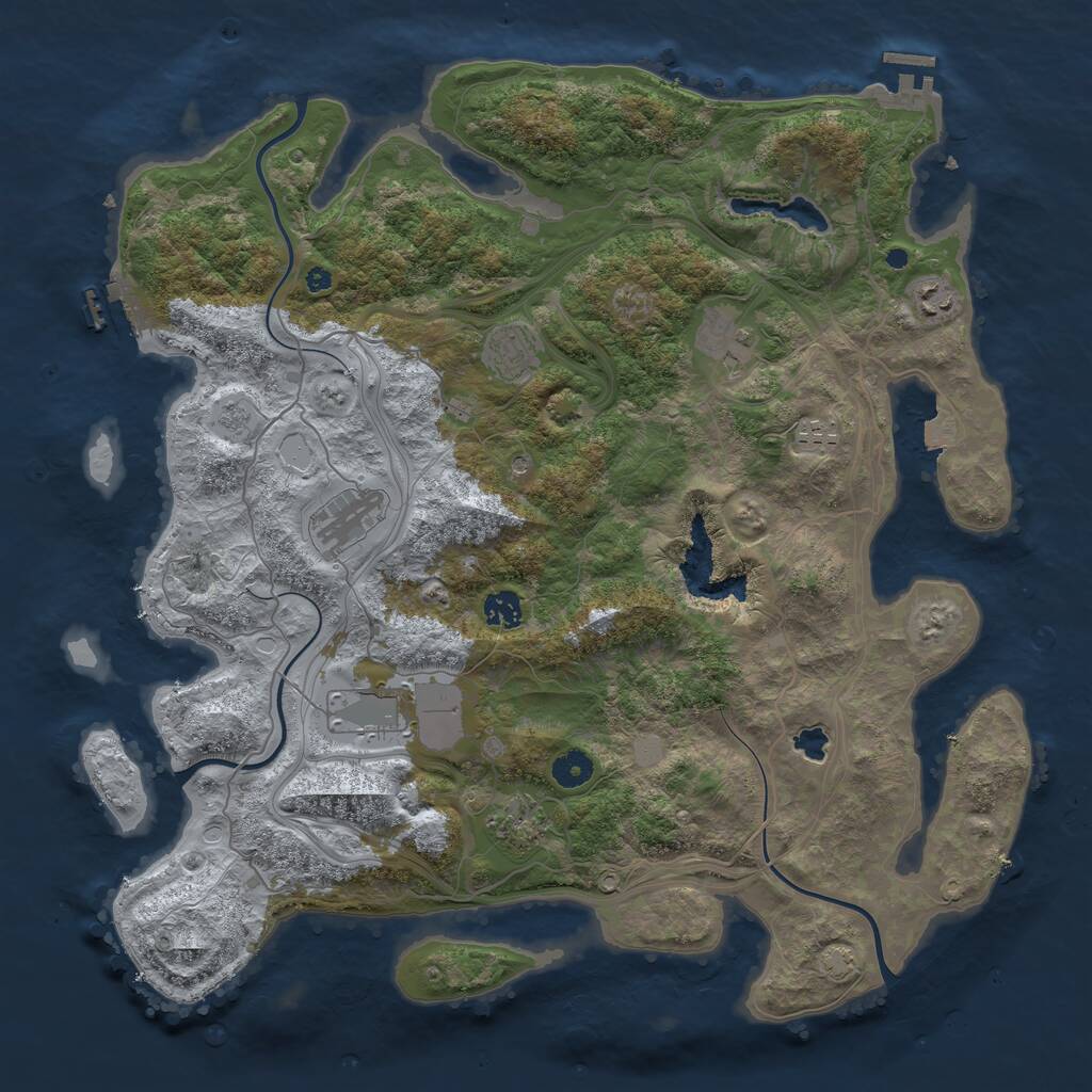 Rust Map: Procedural Map, Size: 4250, Seed: 586207477, 14 Monuments