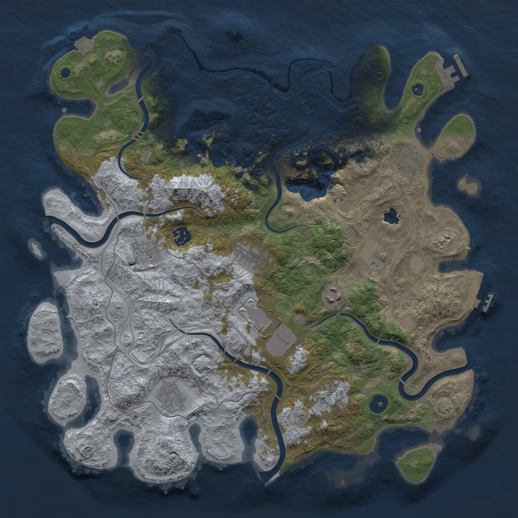 Rust Map: Procedural Map, Size: 4250, Seed: 995021, 16 Monuments