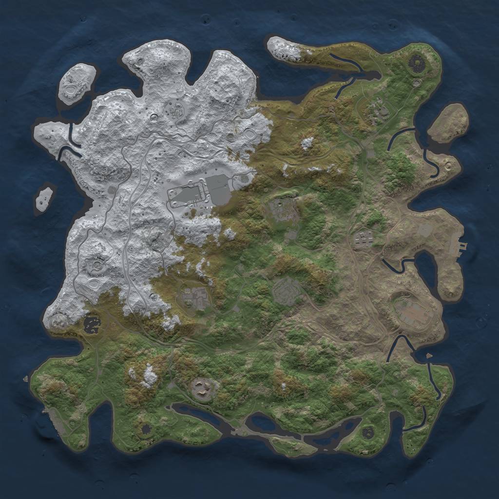 Rust Map: Procedural Map, Size: 4250, Seed: 794097, 18 Monuments